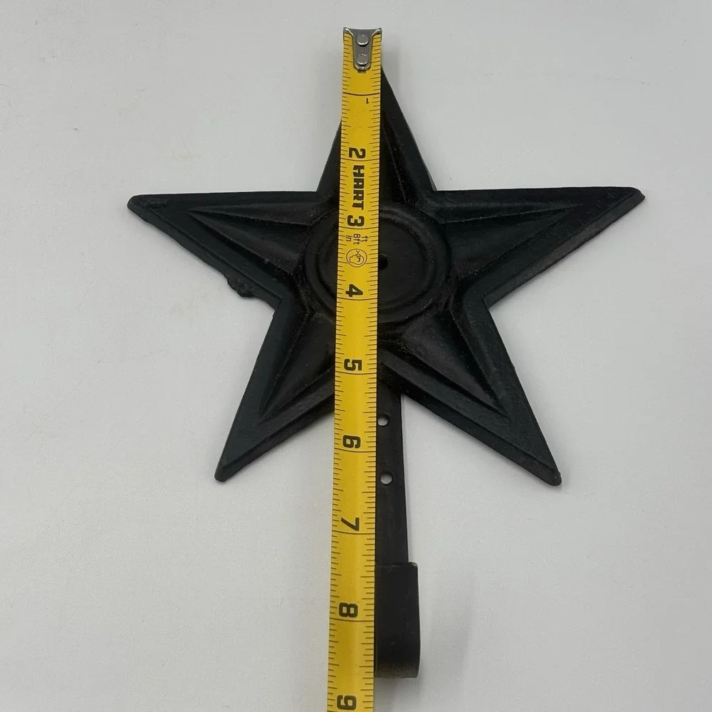 Western Cowboy theme Rustic Vintage Cast Iron Star Shape Wall Hook Hanging Decor